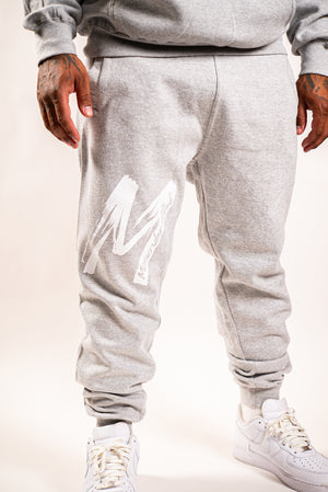 Grey Unisex "M" Logo Sweatpants