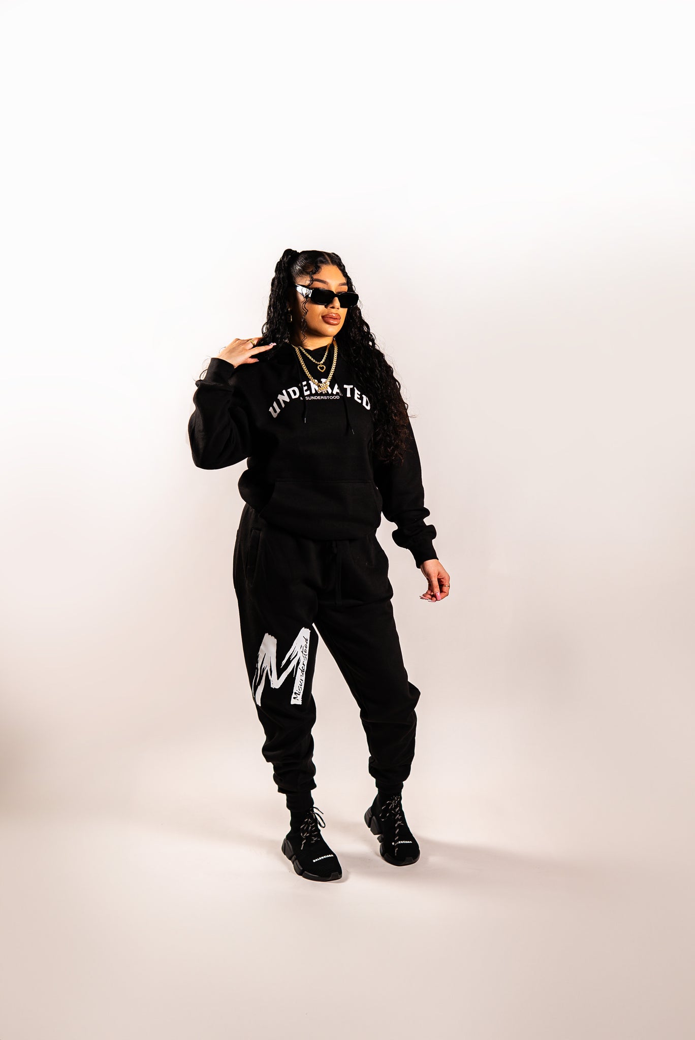 Black Unisex "M" Logo Sweatpants