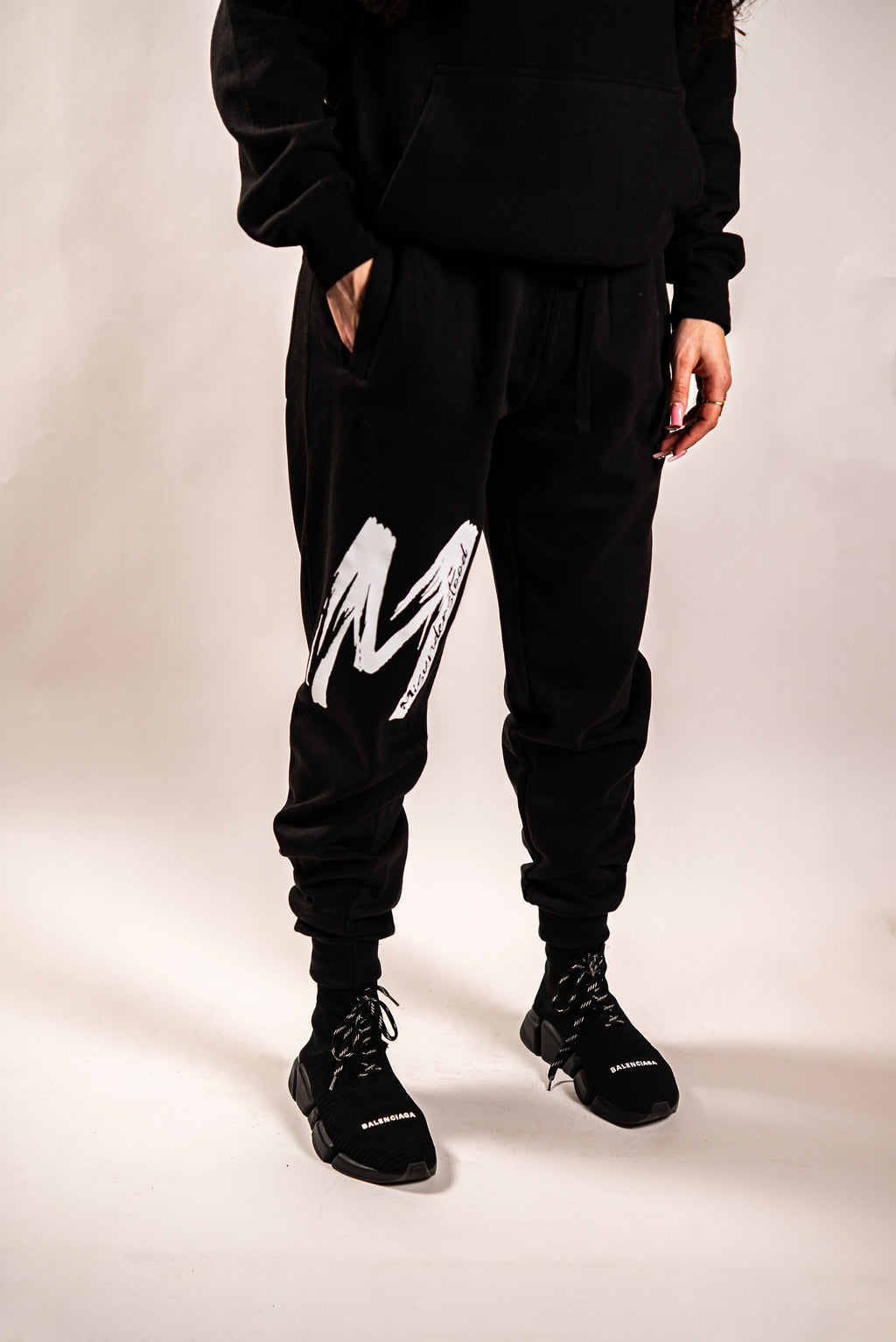 Black Unisex "M" Logo Sweatpants